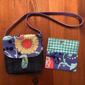 Denim and Floral Purse Perfect for Toddler or Little Girl
